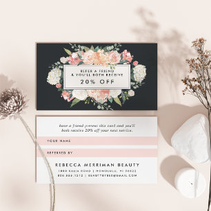 Carte De Parrainage Blush Floral Antique & Charbon