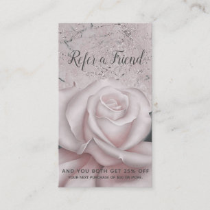 Carte De Parrainage Blush Rose Blanche Glam Moderne Marbre Parrainez u