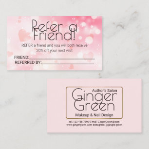 Carte De Parrainage Bokeh rose simple et élégant