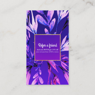 Carte de parrainage botanique aquarelle violette
