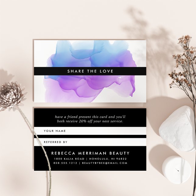 Carte De Parrainage Boulot d'aquarelle Indigo moderne | (Créateur téléchargé)