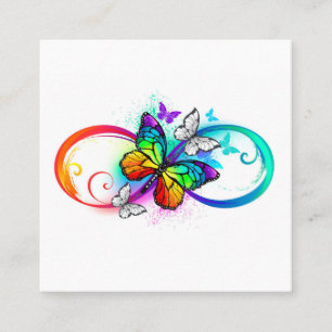 Carte De Parrainage Bright infinity with rainbow butterfly