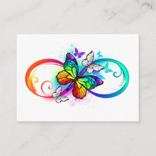 Carte De Parrainage Bright infinity with rainbow butterfly