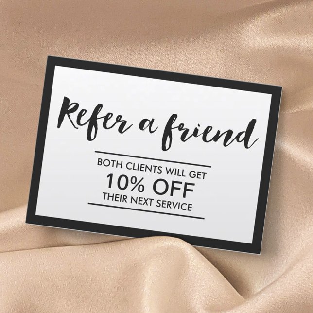 Carte de parrainage | Cadre moderne noir & blanc s (Créateur téléchargé)