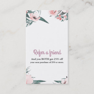 Carte De Parrainage Carte moderne rose florale aquarelle parrainage