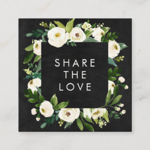 Carte De Parrainage Chalkboard Aquarelle romantique Hiver Cadre Floral