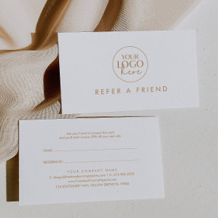 Carte De Parrainage Chic Gold Typography Référencez un logo d'entrepri