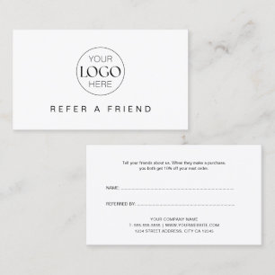 Carte De Parrainage Chic Minimalist Référencez Un Logo D'Entreprise Am