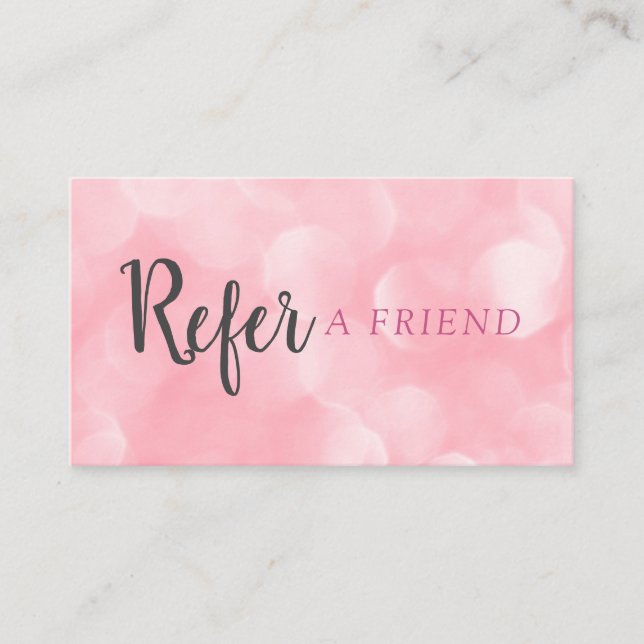 Carte De Parrainage Chic Moderne Bokeh Rose (Devant)