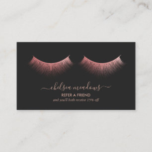 Carte de parrainage Cils Rose Gold