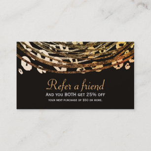 Carte De Parrainage Client Bronze Orange Cheetah Exotic Parrainage
