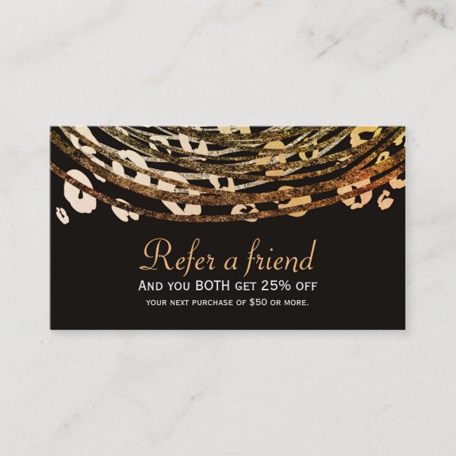 Carte De Parrainage Client Bronze Orange Cheetah Exotic Parrainage (Devant)