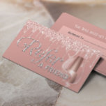Carte De Parrainage Clou de Manicuriste Rose Gold Drips Orientation<br><div class="desc">Manicuriste de Salon Nail Rose moderne Dépôts Or Cartes de référence.</div>