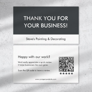 Carte De Parrainage Code QR de remerciement pour un avis sur l'entrepr