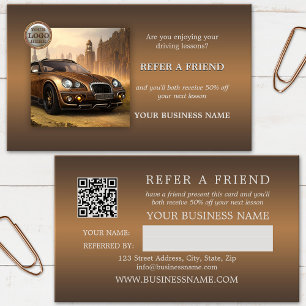 Carte De Parrainage Code QR Logo Photo Professeur de Conduite Steampun