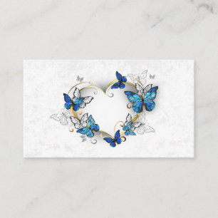 Carte De Parrainage Coeur bijoux avec papillons Morpho