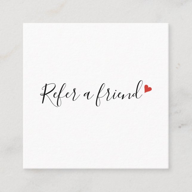 Carte De Parrainage Cœur d'amour rouge de script moderne simple (Devant)