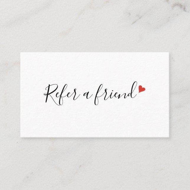 Carte De Parrainage Cœur d'amour rouge d'écriture moderne chic (Devant)