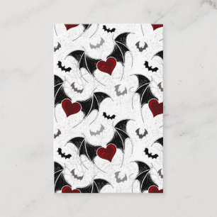 Carte De Parrainage Coeur d'Halloween avec ailes de chauve-souris noir