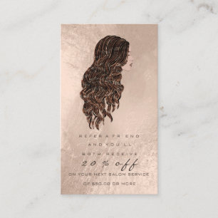 Carte De Parrainage Coiffeur de mèche de maquillage d'en cuivre de