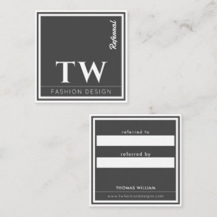 Carte De Parrainage Concepteur de mode Noir