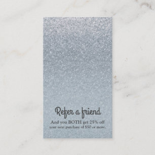 Carte De Parrainage Conte de fées Argent Paillettes Glamour Étincelle