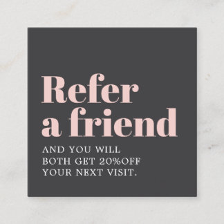 Carte De Parrainage Cool Bold Grey Rose Beauty Salon Referral Car