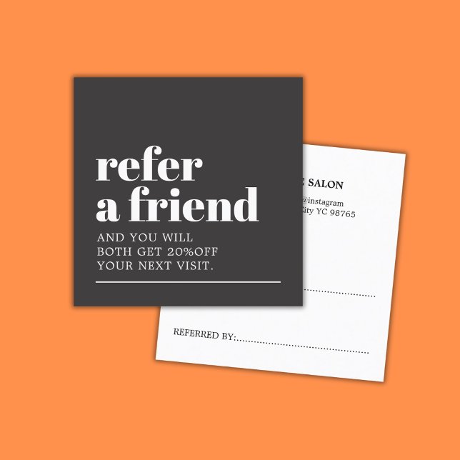 Carte De Parrainage Cool Gris Gris Blanc Salon de beauté (Créateur téléchargé)