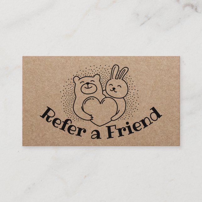 Carte De Parrainage Cute Forest Animals Rustic Kraft Referendum (Devant)