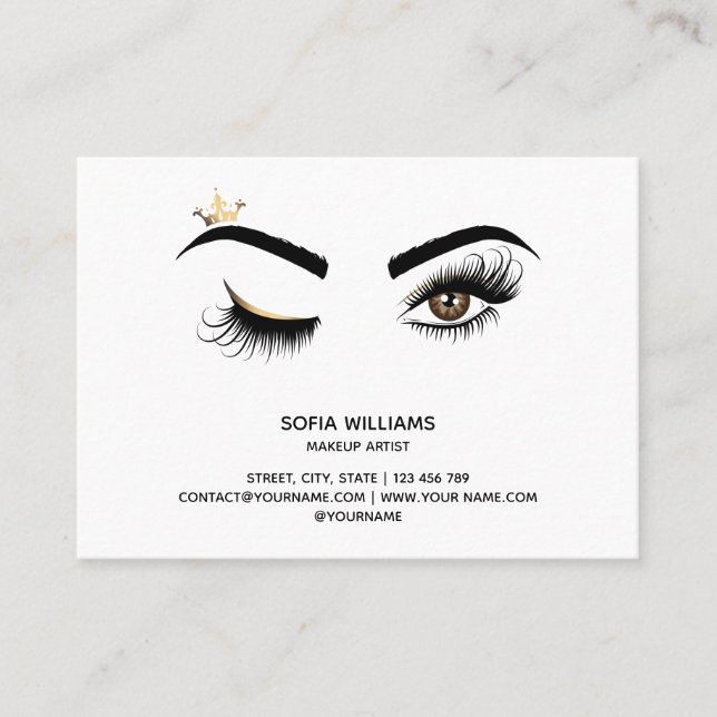 Carte De Parrainage De Belles Lashs Link Eye Crown Aftercare (Devant)
