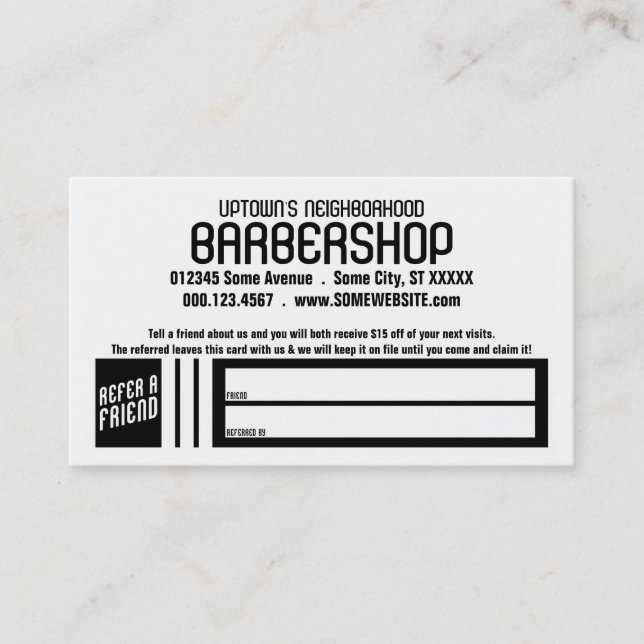 carte de parrainage de salon de coiffure rétro (Devant)