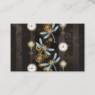 Carte De Parrainage Dragonflies de Steampunk sur arrière - plan rayé