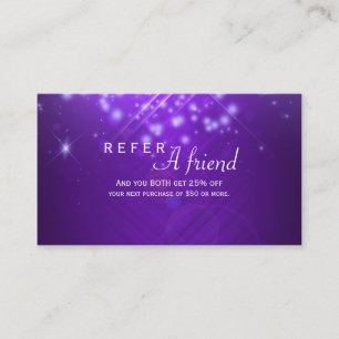 Carte de parrainage du salon Purple Sparkle Lights