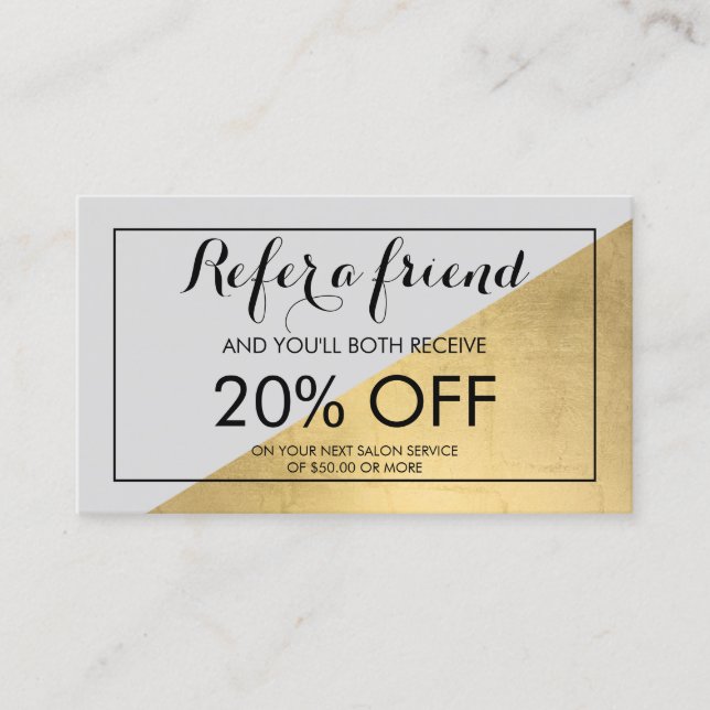 Carte De Parrainage Edgy Geometry Faux Gold Foil et Grey Referendum (Devant)