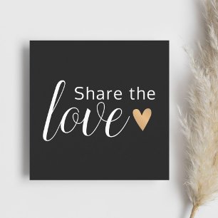 Carte De Parrainage Elégant Black White Gold Heart Beauty Salon