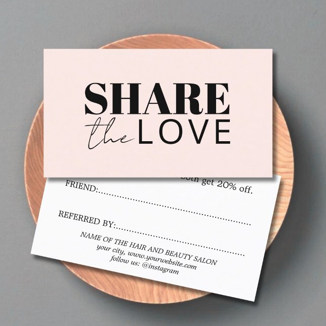 Carte De Parrainage Elegant Bold Pastel Black Salon (Créateur téléchargé)