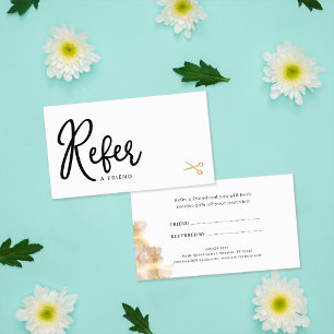 Carte De Parrainage Elégant Chic Ciseaux Or Chic Hair Stylist Client