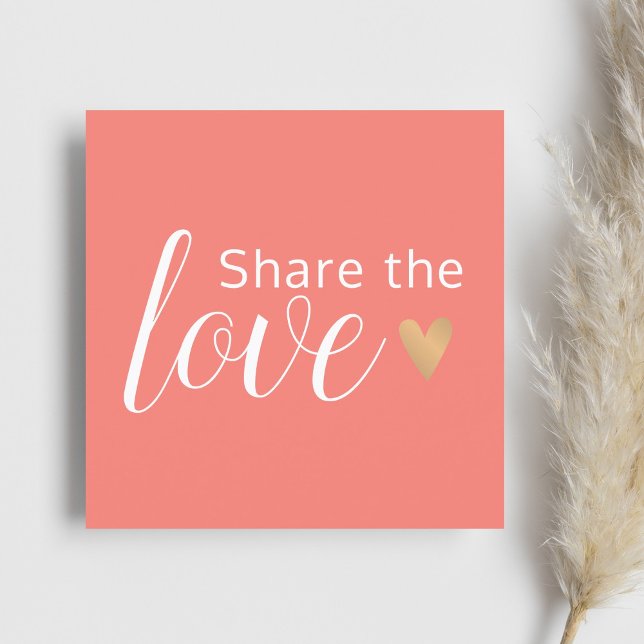 Carte De Parrainage Elégant Coral Blanc Or Coeur Beauté Salon (Créateur téléchargé)