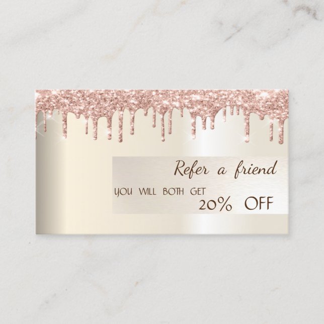 Carte de Parrainage Elegant Glitter Drips (Devant)