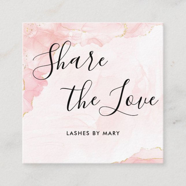 Carte De Parrainage Élégant marbre de Parties scintillant en or rose p (Devant)