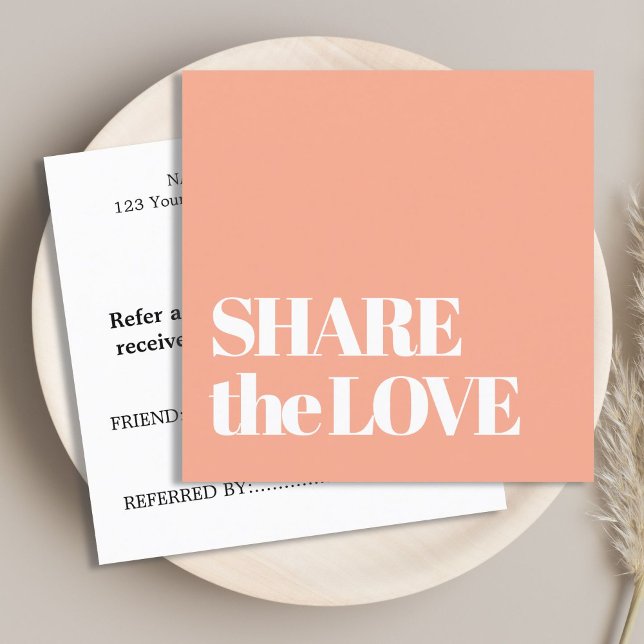 Carte De Parrainage Élégant minimaliste Pastel Apricot Bold (Créateur téléchargé)