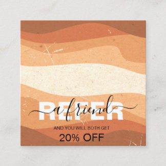 Carte De Parrainage Élégant professionnel Orange Terracotta Boho Référ