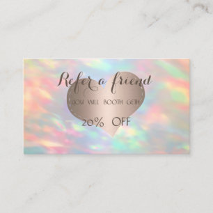 Carte De Parrainage Élégant Rose Gold Cœur Opale de Style