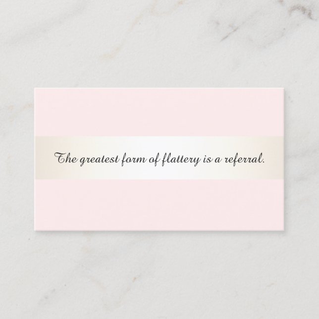 Carte De Parrainage Elégant salon de coiffure rose et Spa aiguillage c (Devant)