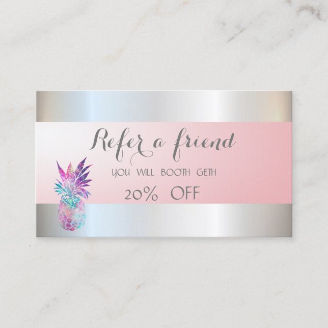 Carte de parrainage élégante et stylée Ananas, Arg (Devant)