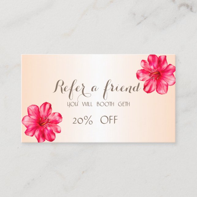 Carte de Parrainage Élégante et Stylée Hibiskus (Devant)
