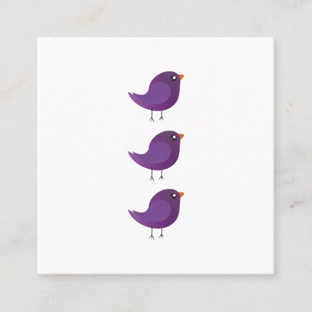 Carte De Parrainage Enfants mignonette birdy (Devant)