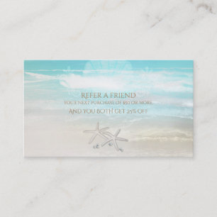 Carte De Parrainage Étoile de mer blanche de plage ÉléGant Été Parrain