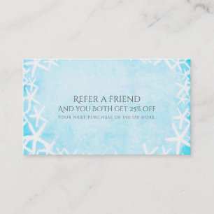 Carte De Parrainage Étoile de mer peinte bleue aqua Plage Parrainer un