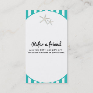 Carte De Parrainage Étoile de mer sarcelle turquoise rayée Parrainez u